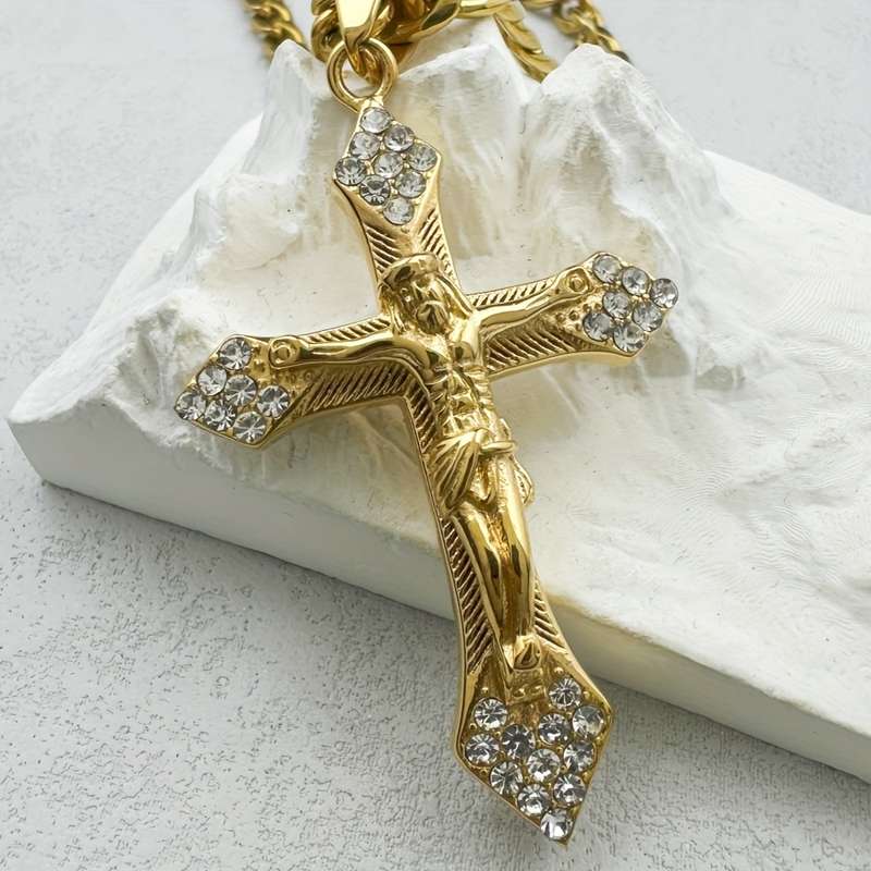 1 Piece Golden Jesus Theme Pendant