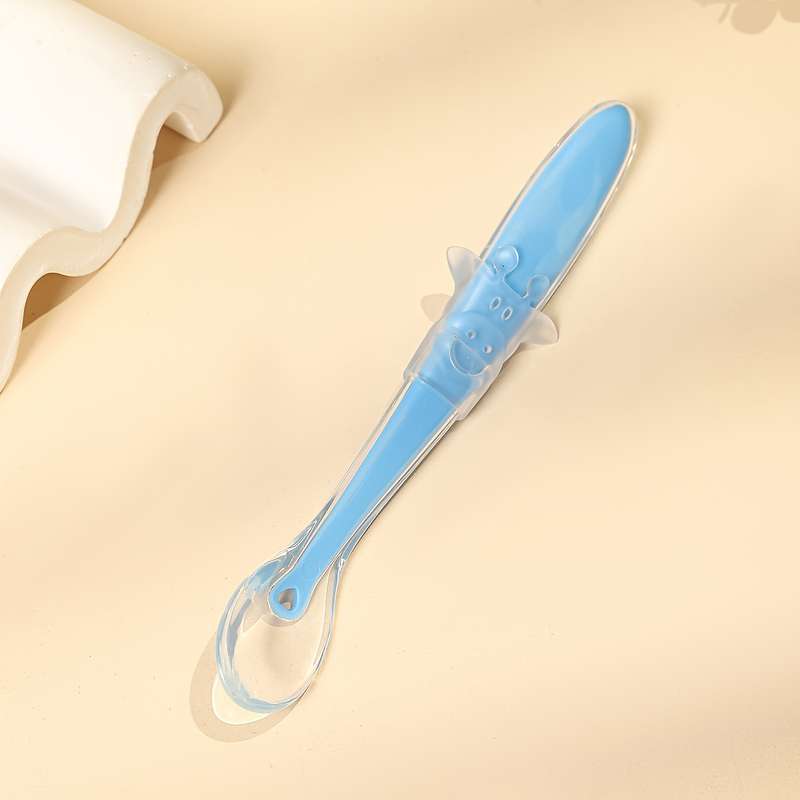 1pc Soft Silicone Youngsters Feeding Spoon Gentle Safe for Youngsters Youngsters Dust-Pro