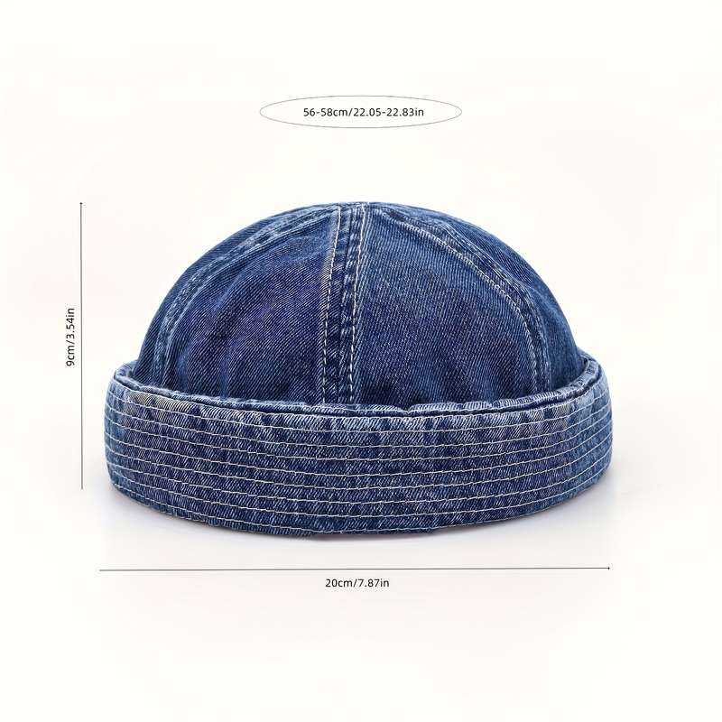 1pc European And American Trendy Brands Washed Denim Street Style Bucket Hats for Both Men And Wome