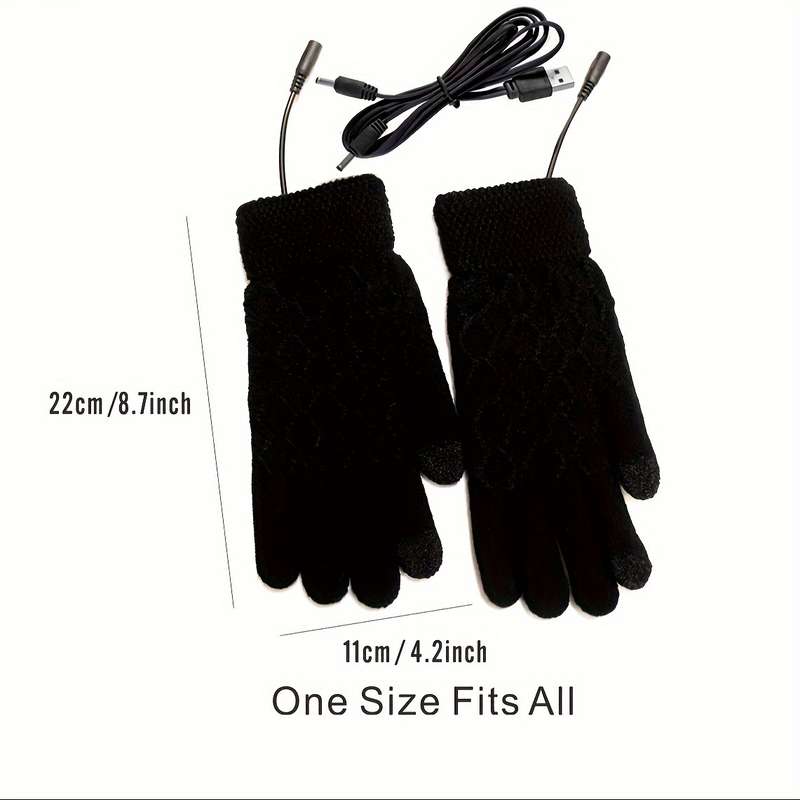 1 Pair Grey Warm Gloves