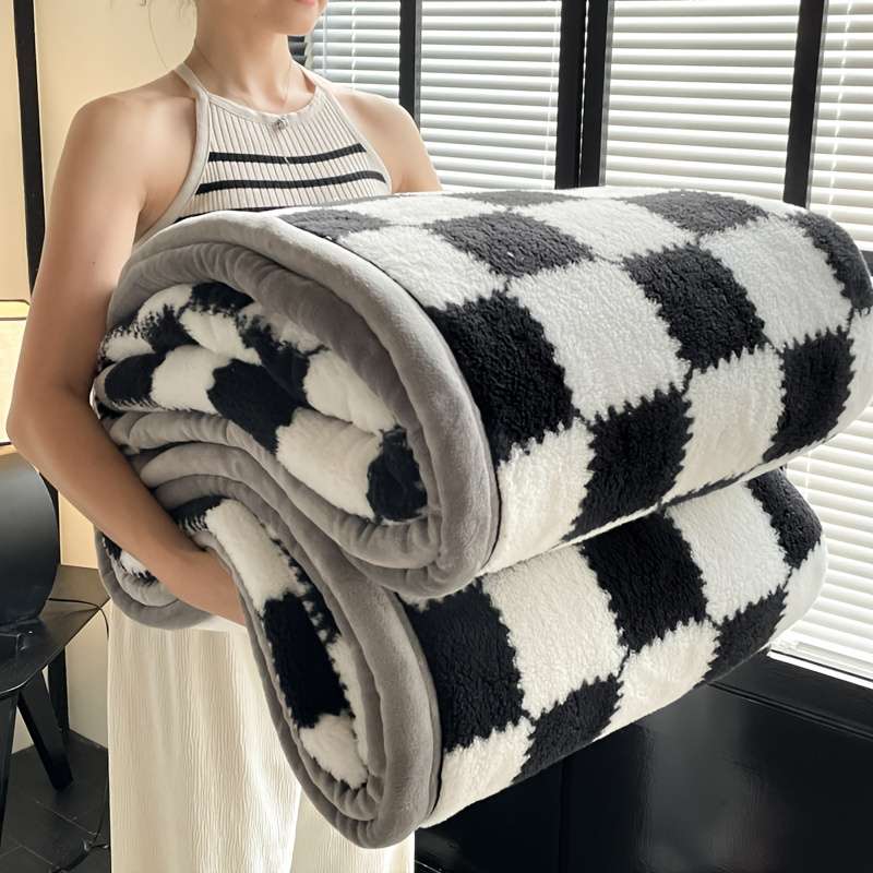 1ps Blanket Color Gray Grid size 150.11cmx200.15cm