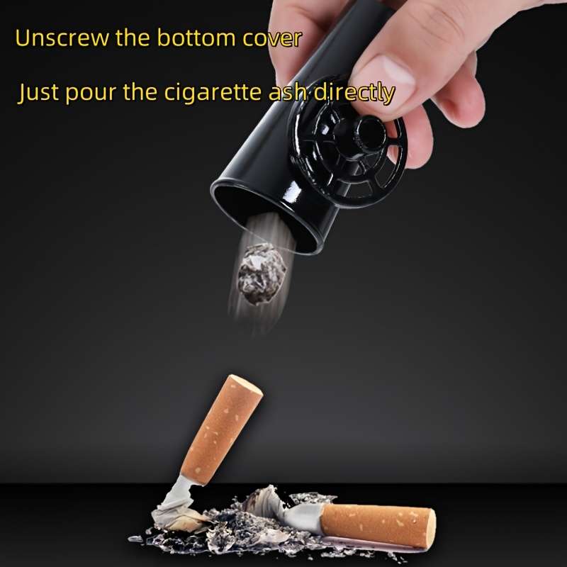 1pc Creative Portable Car Ashtray Handheld Anti-Smudge Cigarette Ash Holder Durable Plastic C