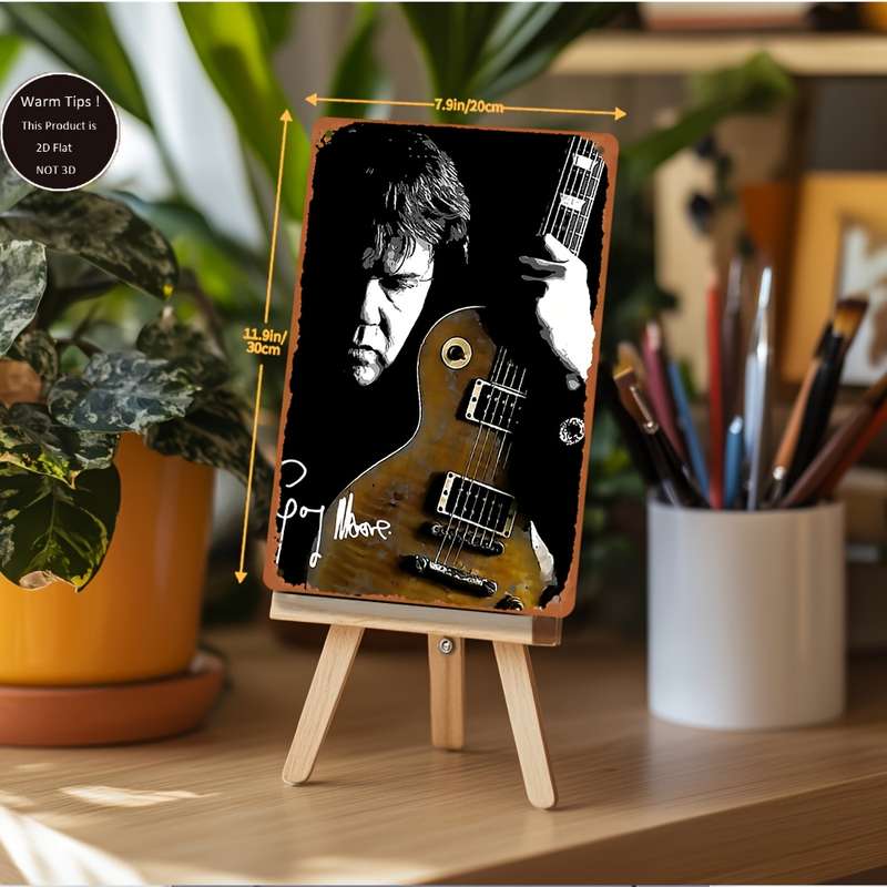 1pc 2D Flat Painting Simulation  Gary Moore Poster for Home Kitchen Dining Room Bedroom Garden