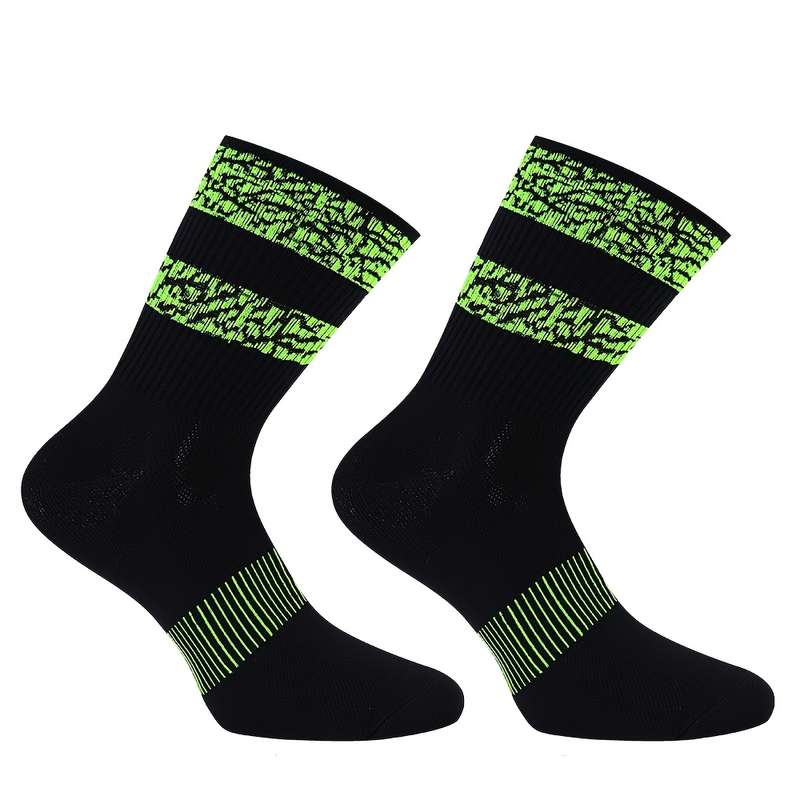 1 Pair Leopard Print Black Green One Size Socks