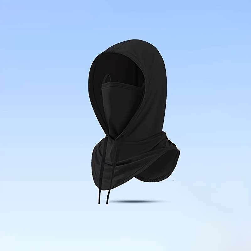 1pc Unisex Sunscreen Mask Hat with Neck Protection Full Face UV Protection Breathable Polyester S