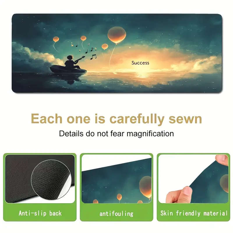 1pc 30x80cm Success Melody Rubber Non-Slip Mouse Pad Office Desk Accessory