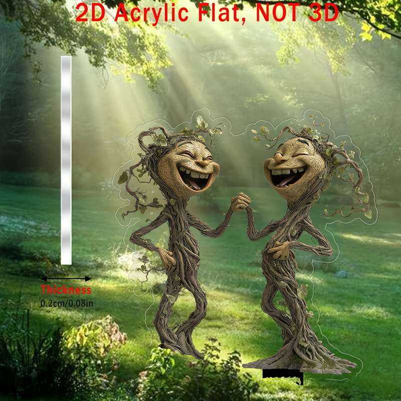 1pc 2D Flat   Plane  Funny Tree Spirit Pattern Floor Decoration 19.99cm x 15.24cm Home And