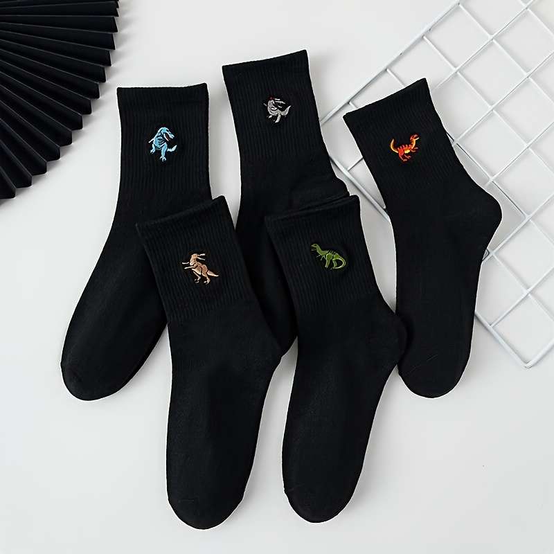 5 Pairs Of Black One Size High Elastic Socks
