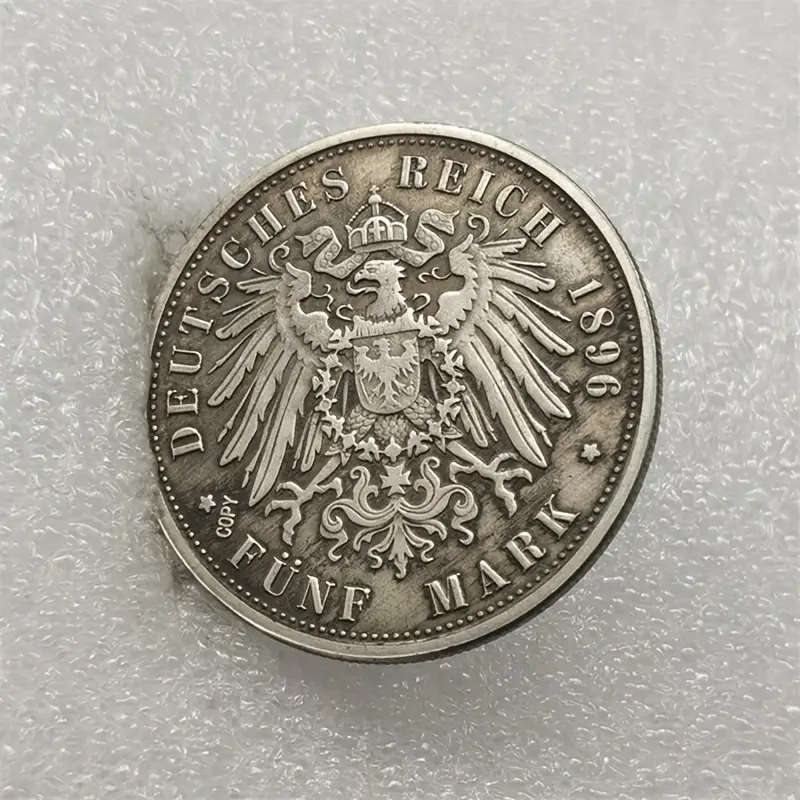 1896 J German Hamburg 5 Mark Silver Relica Coin