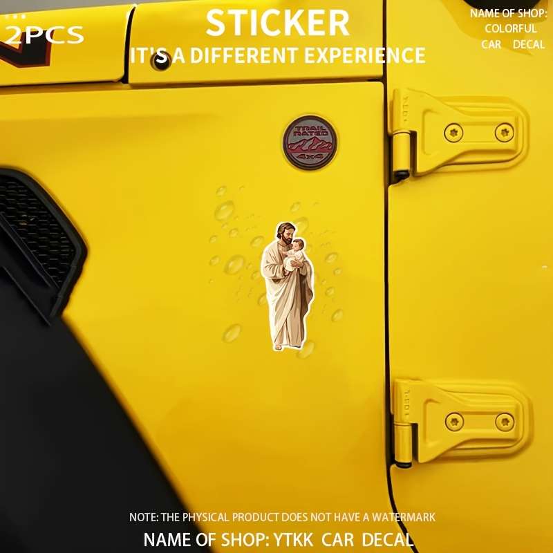 2pcs Jesus Christian Themed Stickers
