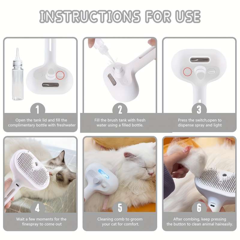 1pc White Pet Comb