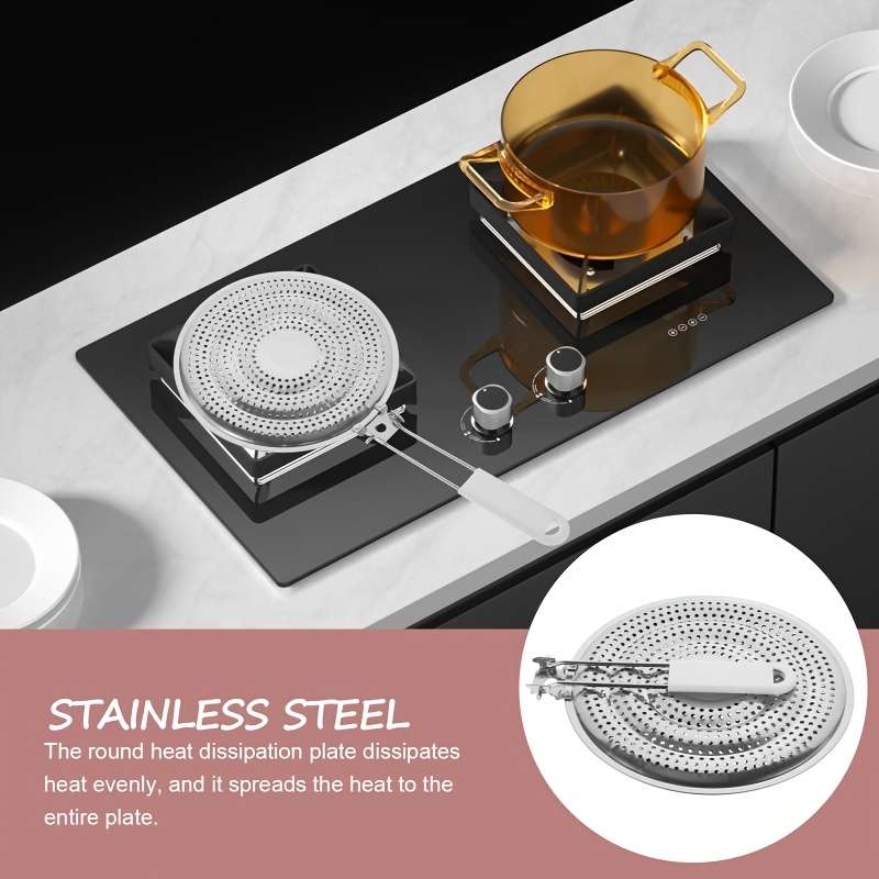 1pc Durable Stainless Steel Pot Holder Stand Double-Layer Thermal Conductive Kitchen Storage