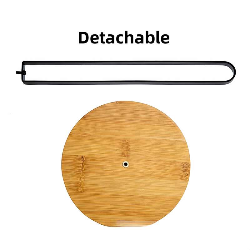 1pc Black Bamboo Kitchen Paper Towel Holder Vertical Storage Rack for Countertop Metal Tiss