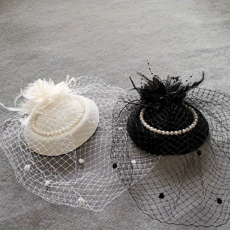 1pc Top Hat Bride Net Hat Cheongsam Accessories Elegant Style Small Top Hat Girl Show Evening Dress