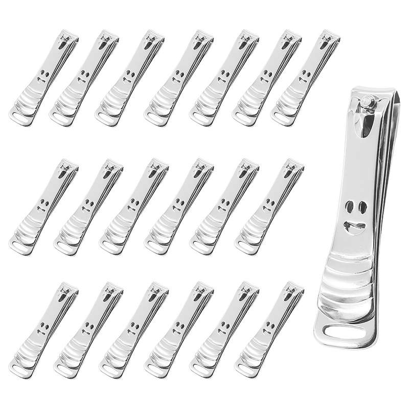 20pcs Classic Style Nail Clippers Set High Carbon Steel Concave Blade Edge Unscented Sharp