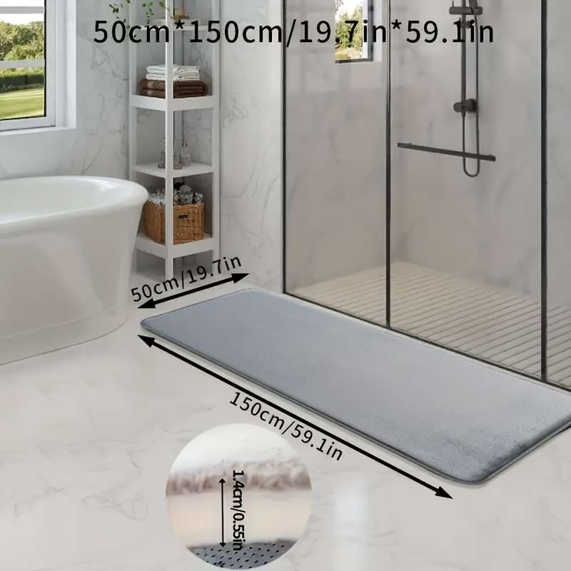 1Pc Light Grey 50x150cm Floor Mat