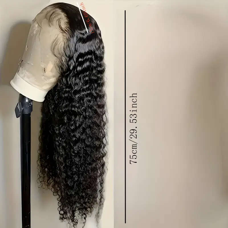 High Density 200% Water Ripple Black Lace Front Wig