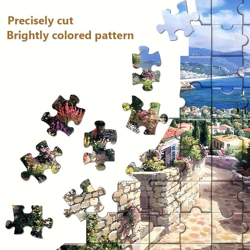 1000pcs Jigsaw Puzzle 50.04x70.1 cm Coastal Village Scene High-Definition Print