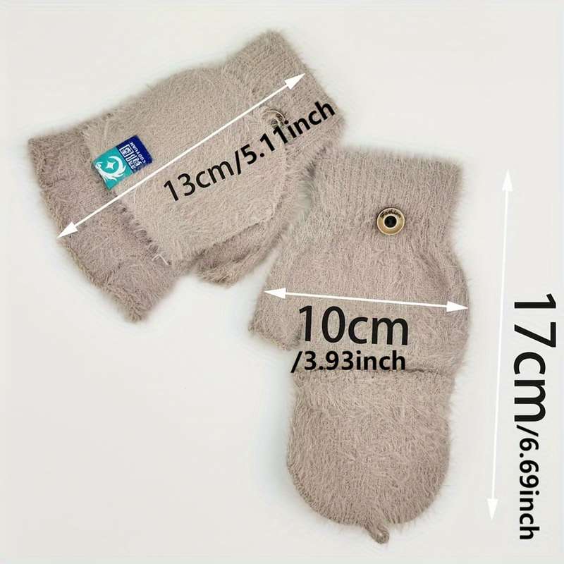 1 Pair Black Warm Gloves
