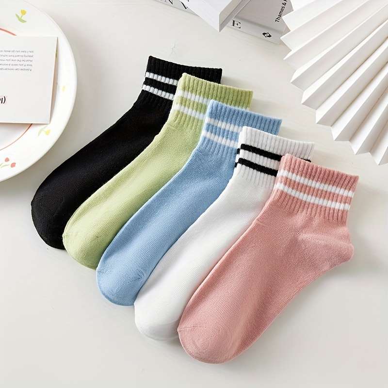 5 Pairs Mixed Color High Elastic Socks