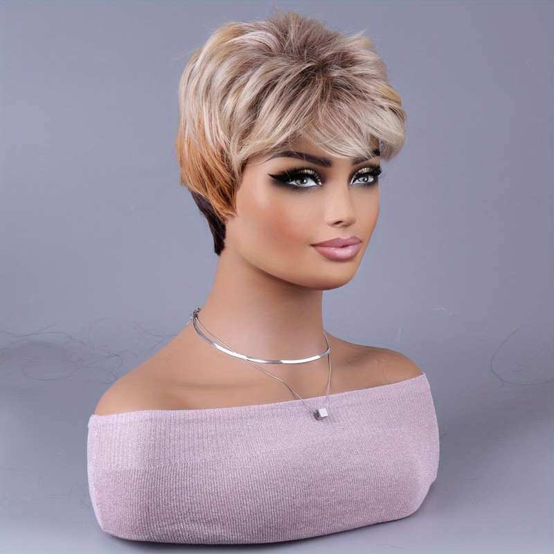 1Pc Golden Brown 20.32cm Fashion Design Wig