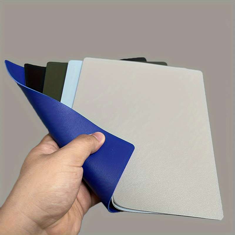 1pc Chic Faux Leather Mouse Pad Waterproof Scratch-Resistant Desk Mat for Office Hom