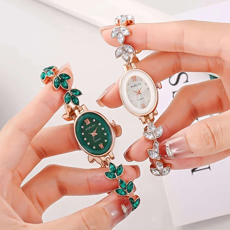 1pc Elegant Boho Leaf Design Women's Bracelet Watch Fashionable Analog Quartz Alloy Band Case