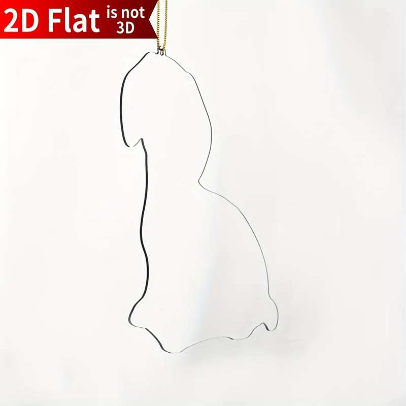 1pc 2D Flat    Acrylic Maltese Sleeping Angel Memorial White Puppy Dog Animal Pet Cute C