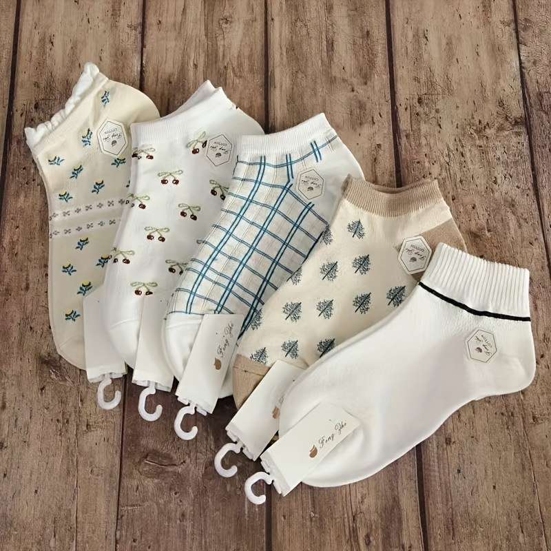 5 Pairs Random Colors One Size High Elastic Socks