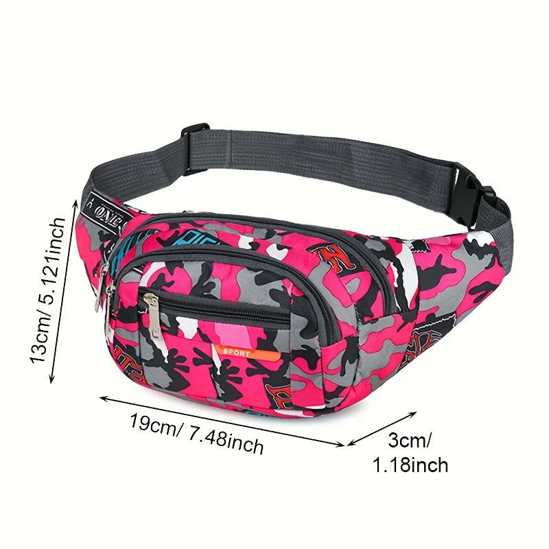 1pc Leisure Sports Outdoor Waist Bag Shoulder Messenger Bag Chest Bag Wear-Resistant Oxford Cloth