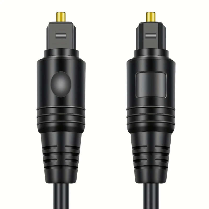 1pc 800cm Optical Audio Cable Black Fiber Optic Lead with Golden Connectors for Soundbars Amps Home