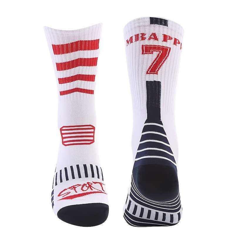 1 Pair White Luokou Blue Sock Bottom One Size Socks