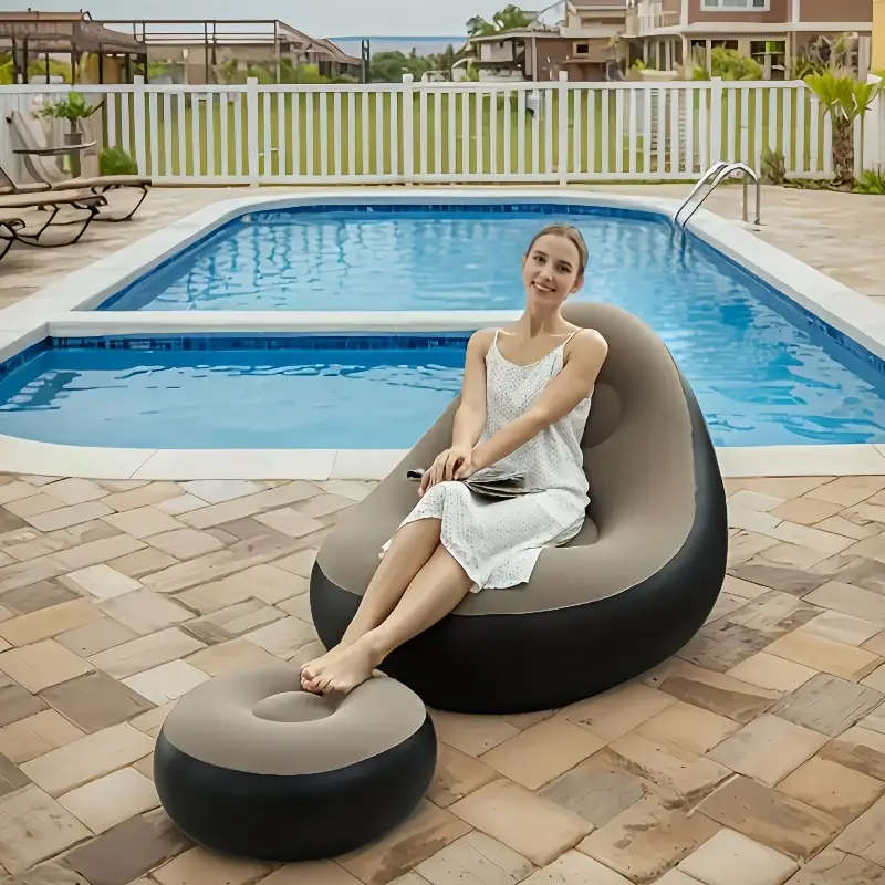 1pc Portable Inflatable Sofa Bed - Perfect for Dorms, Balconies, and Camping - Reclining and Foldabl