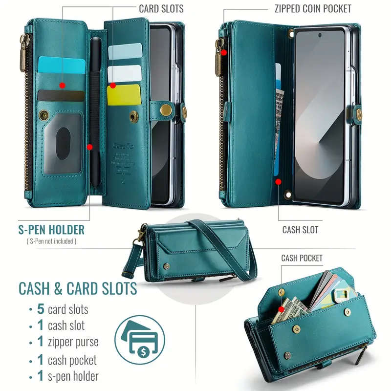 1pc Crossbody Bag For Samsung with Case Wallet