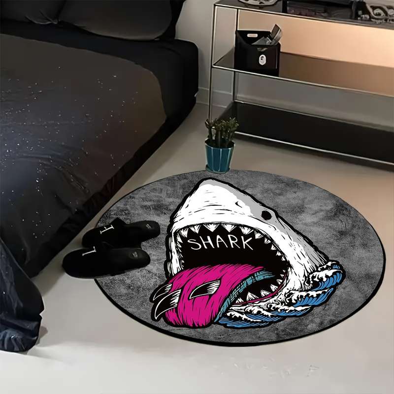 1Pc 100x100cm 39.3x39.3inch Sharks Floor Mat