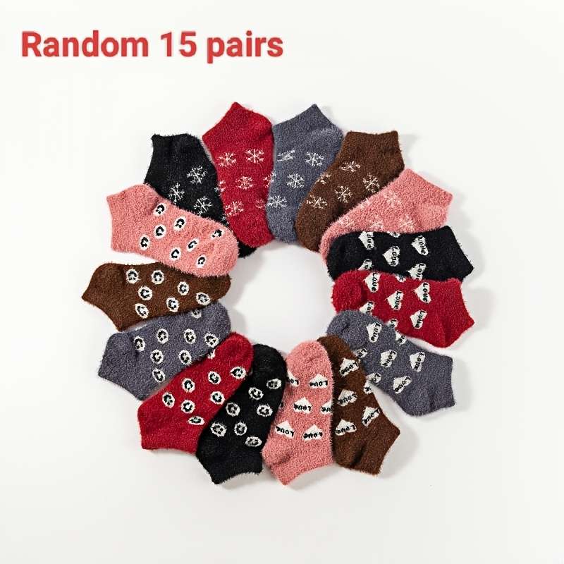 Sock 15 Pairs In Mixed Colors  One Size