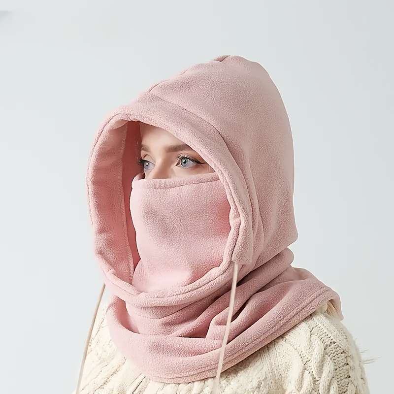 1pc Windproof Reversible Beanie Neck Gaiter Reversible Knit Beanie with Integrated Neck Gaiter