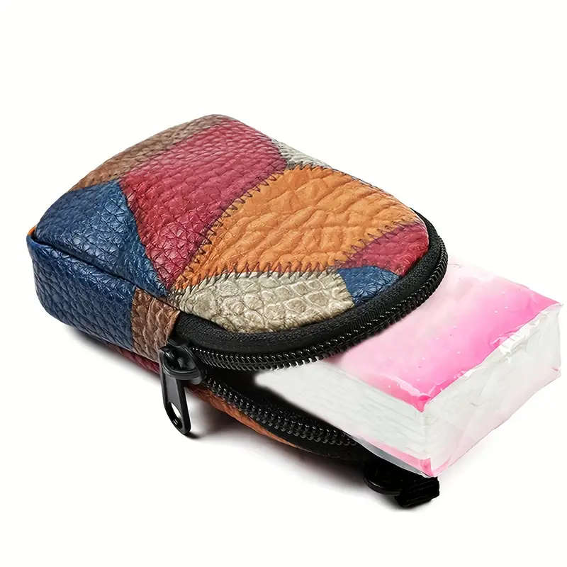1pc Colorblock Faux Leather Crossbody Bag for Women Retro Fashion Small Square