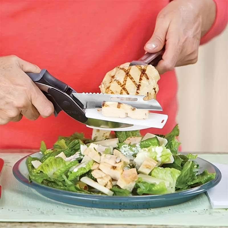 1pc Versatile Stainless Steel Kitchen Shears 5-in-1 Multifunctional Food Scissors with Built-In C