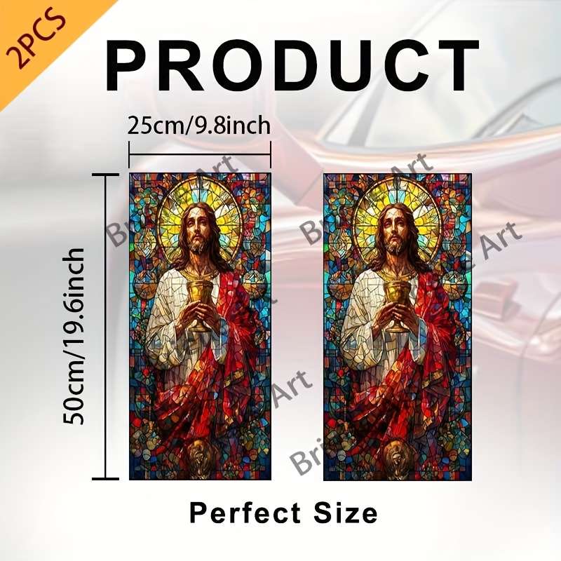 1pc 50cm  19.6inchX25cm  9.8inch Jesus Christian Themed Stickers