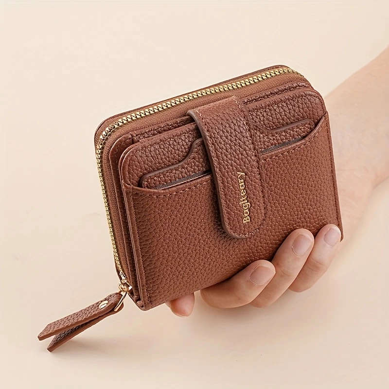 New Lychee Pattern Solid Color Wallet
