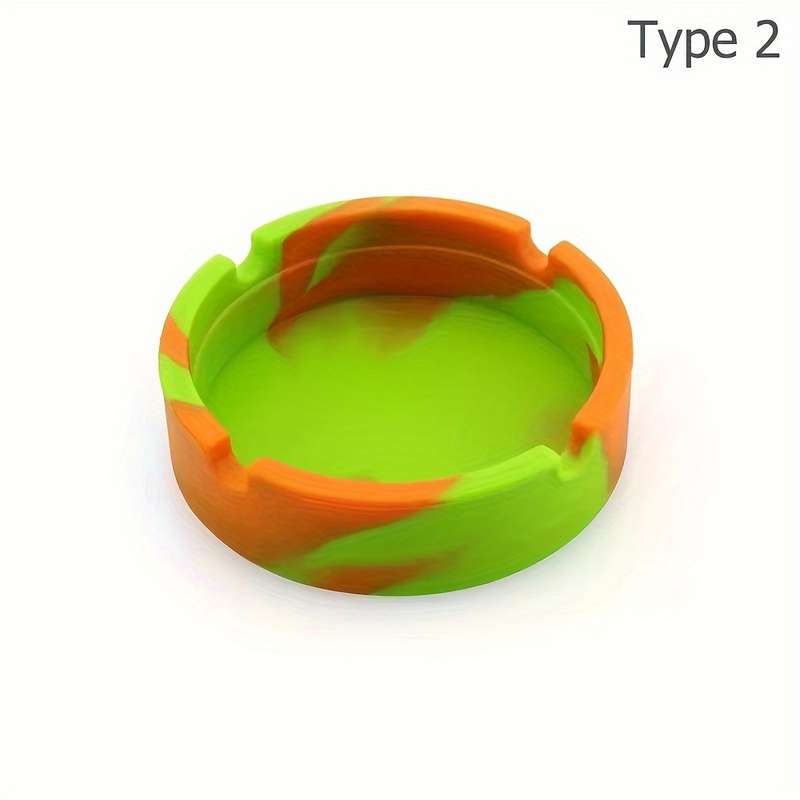 5-Piece Set Classic Camouflage Portable Silicone Ashtrays Round Non-Electric Durable Home A