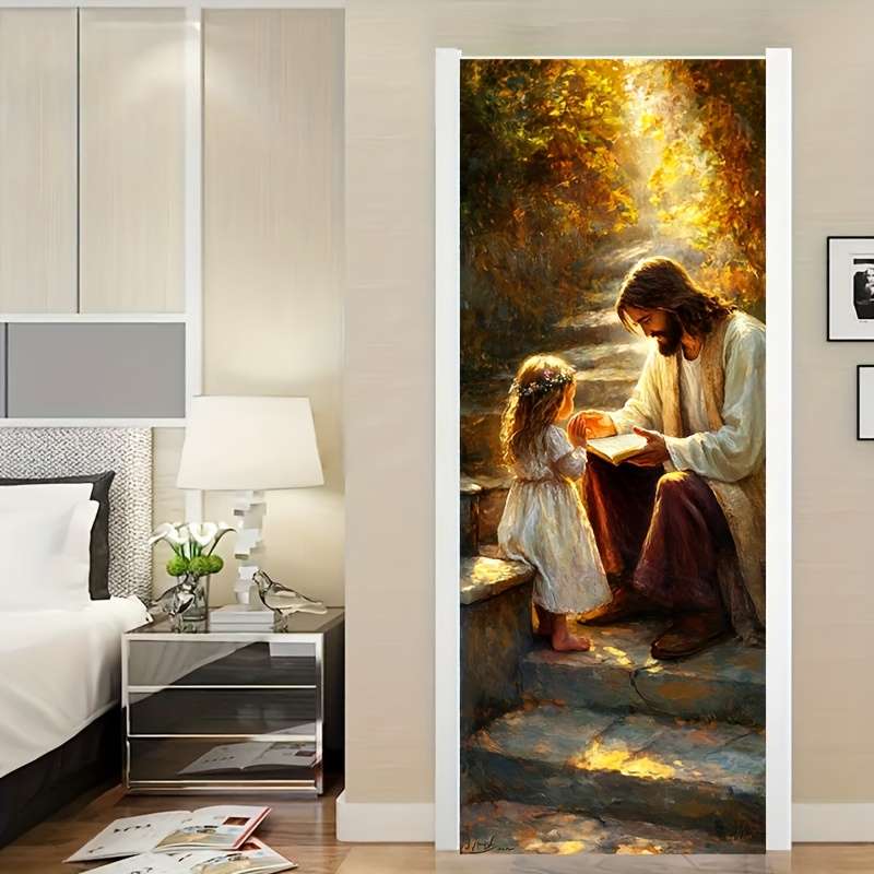 1pc 77x200 Jesus Christian Themed Stickers
