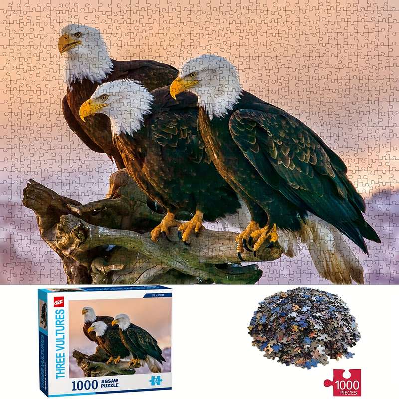 1000pcs Three Vultures Jigsaw Puzzle Thick Durable Seamless Perfect for Adults