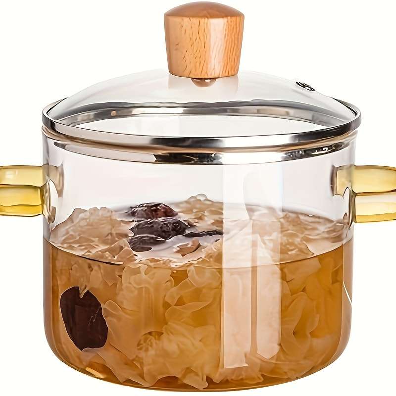 1pc Heat Resistant 54oz Borosilicate Glass Cooker