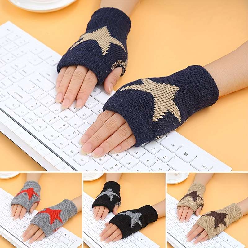 1 Pair Grey Warm Gloves
