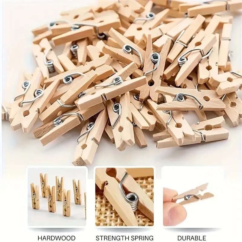 20pcs Mini Clothes Pins for Photo Wooden Small Clothes Pin Tiny Decorative Clothespin