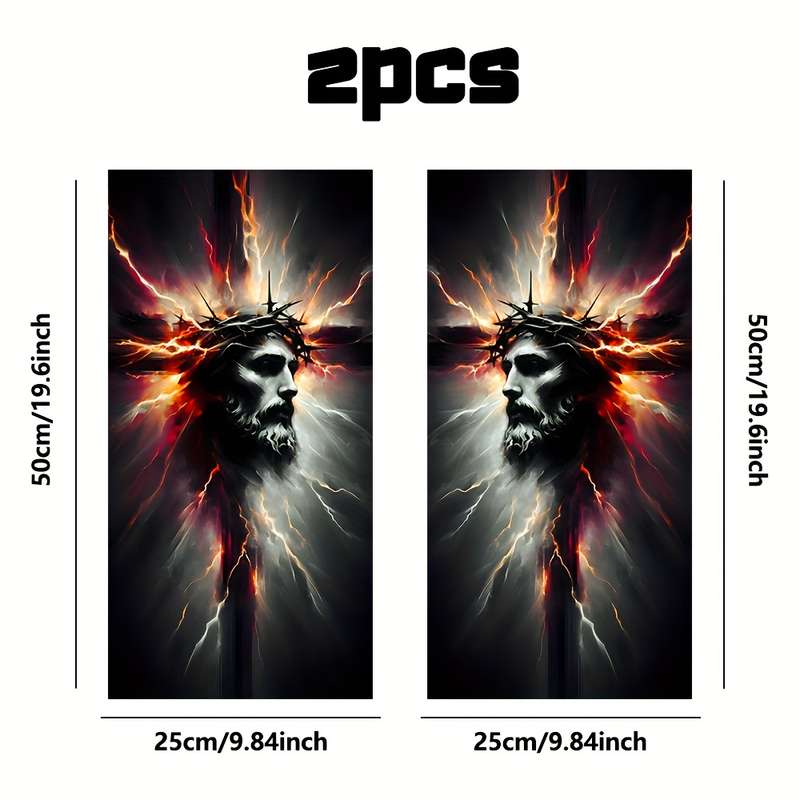 2pcs  Jesus Christian Themed Stickers