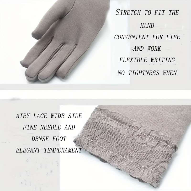 1 Pair Beige Color Warm Gloves