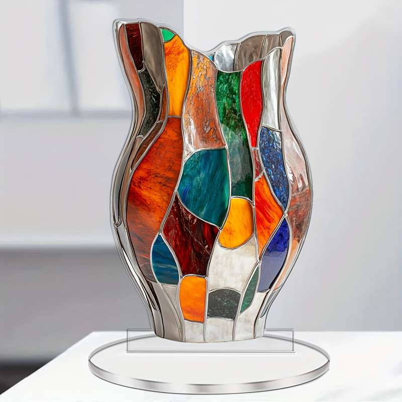 1pc 2D Flat   Elegant Acrylic Vase Decoration 11.0cm X 18.03cm an Ideal Choice for Home And Of